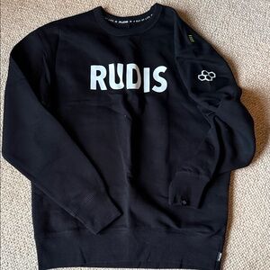 Rudis Black Crewneck Men's Sweatshirt